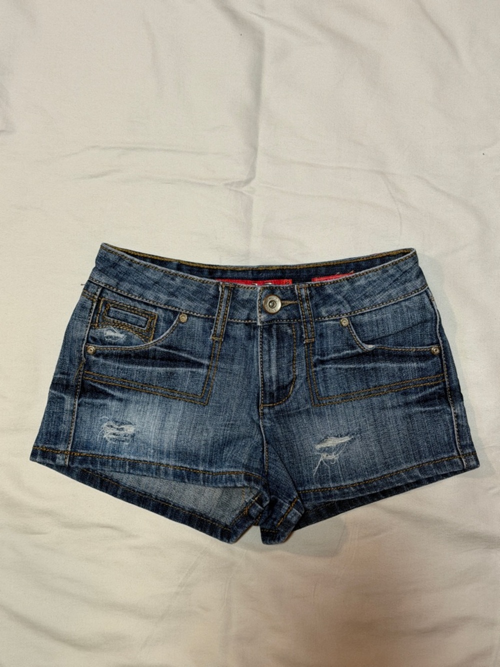 Vintage‎ Mudd Low-Rise Dark Blue Jean Shorts Size 0